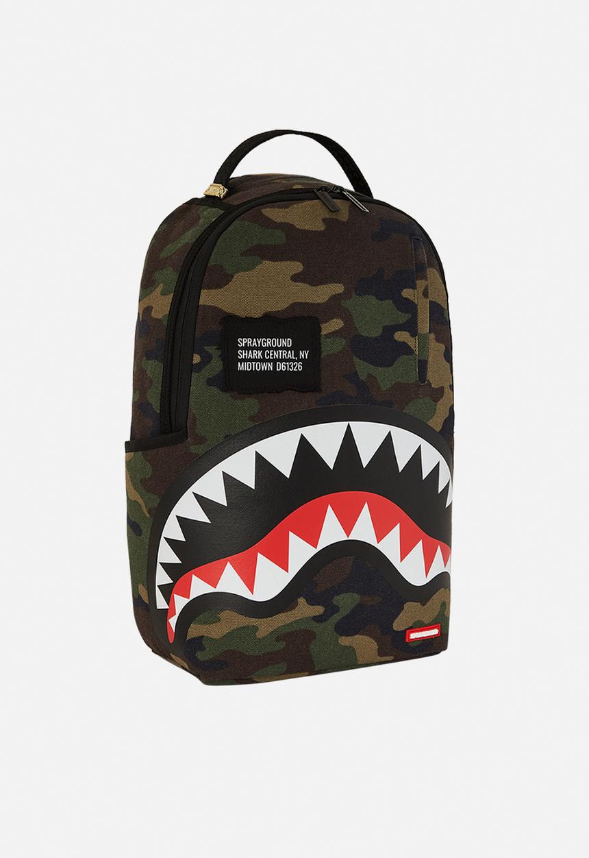 Sprayground - Shark central camo dlxs backpack - green