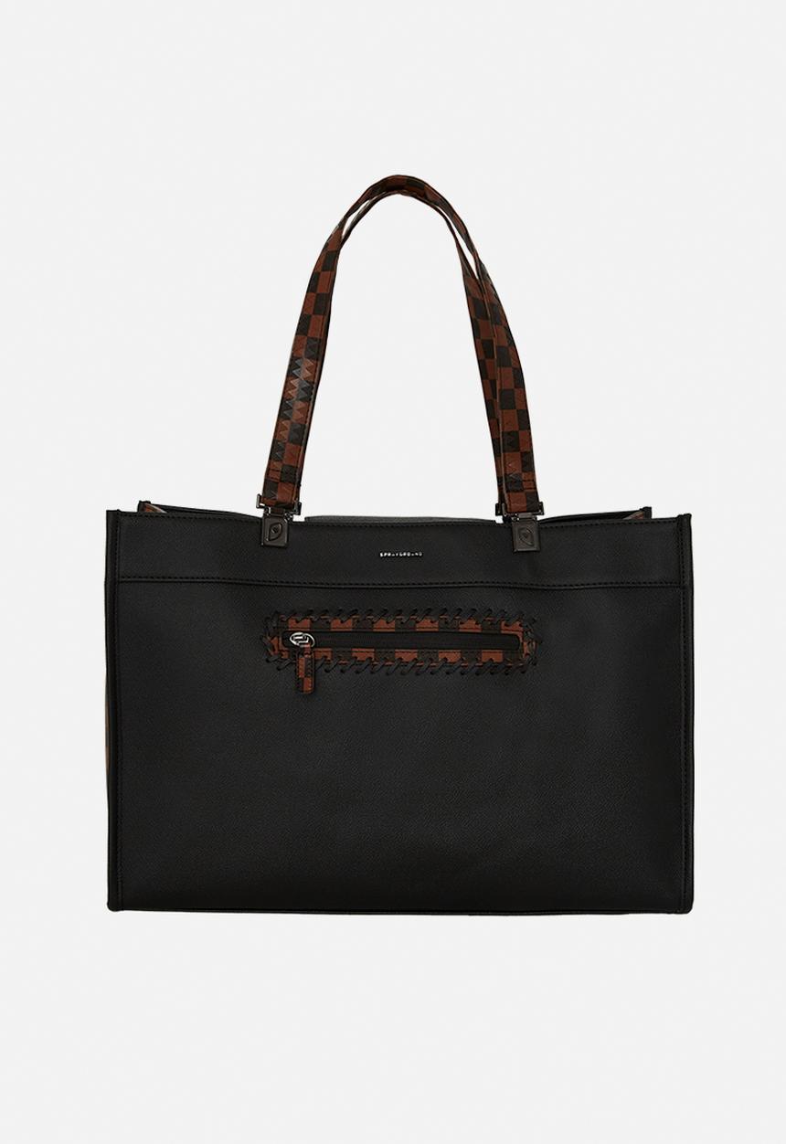 Sprayground - Dose of check deux tortuga tote - black