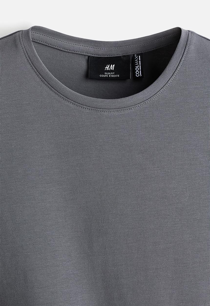 H&M - Coolmax® slim fit T-shirt - dark grey