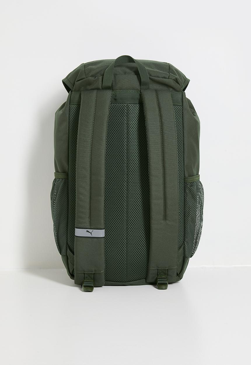 PUMA - Puma Phase Hooded Backpack - Dark Olive-Glowing Red