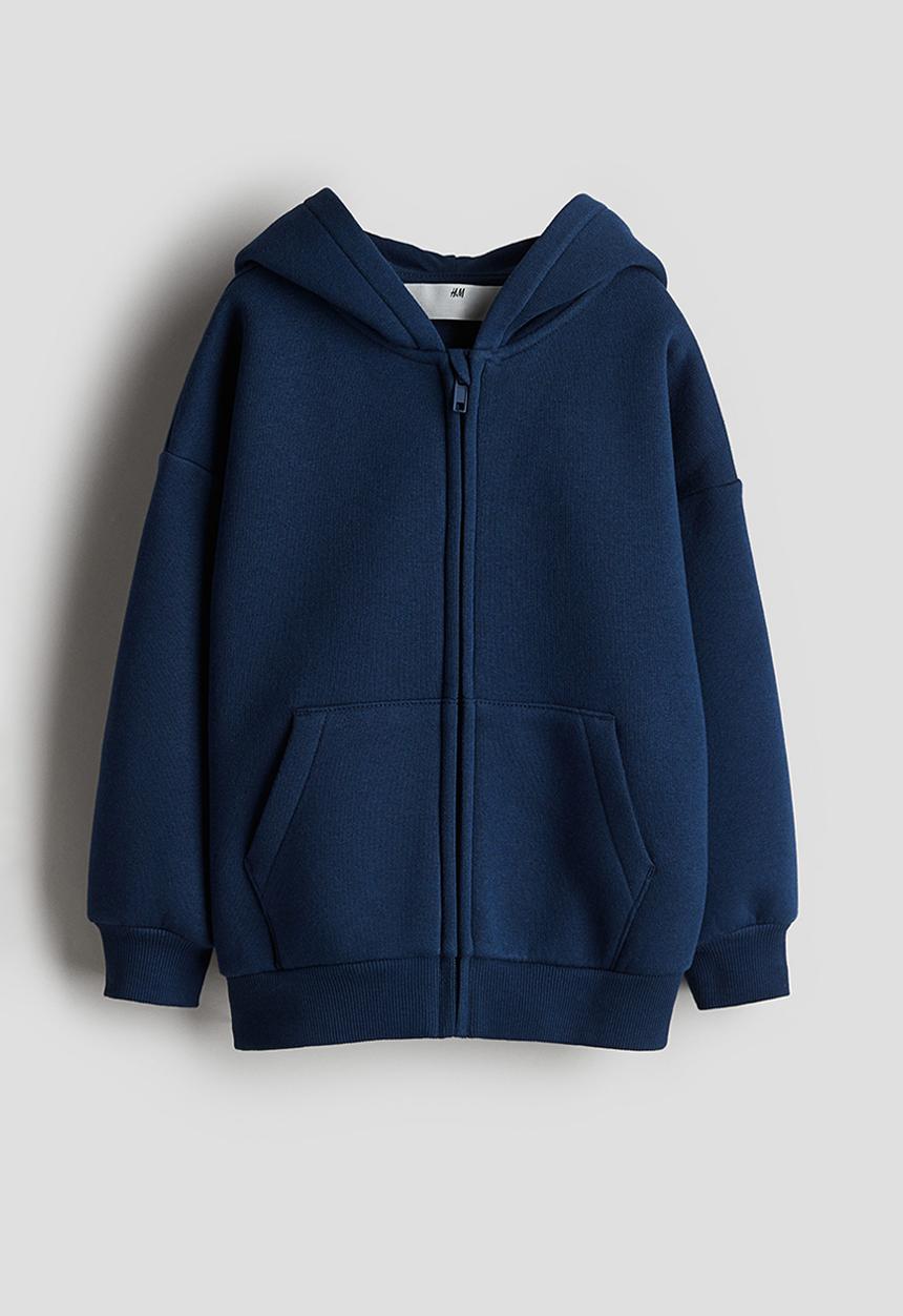 H&M - Oversized zip-through hoodie - navy blue