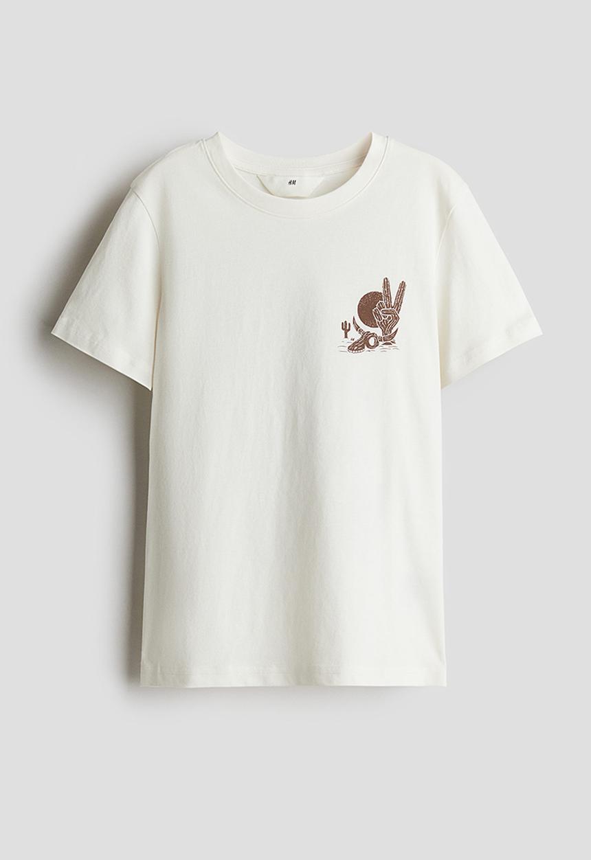 H&M - Printed T-shirt - white/wild wild west