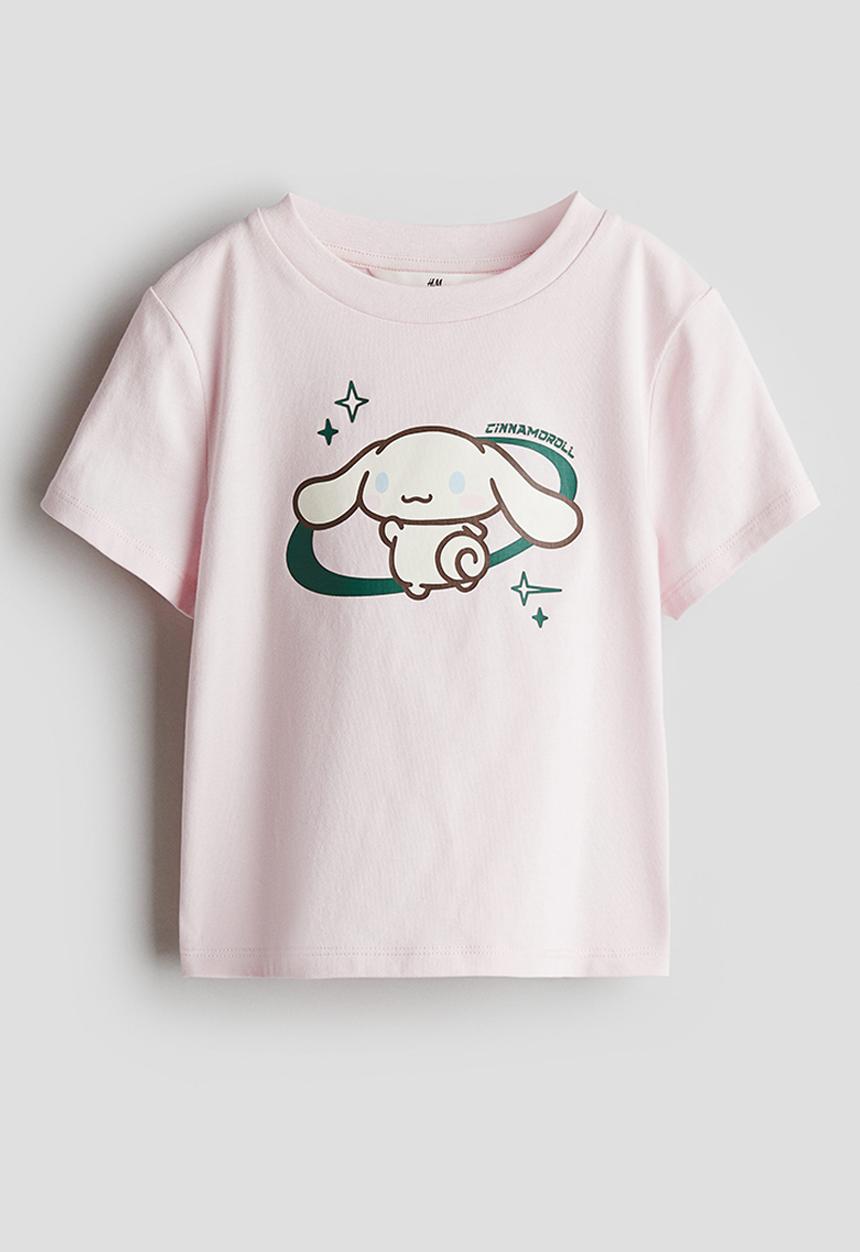H&M - Printed t-shirt - light pink/cinnamoroll