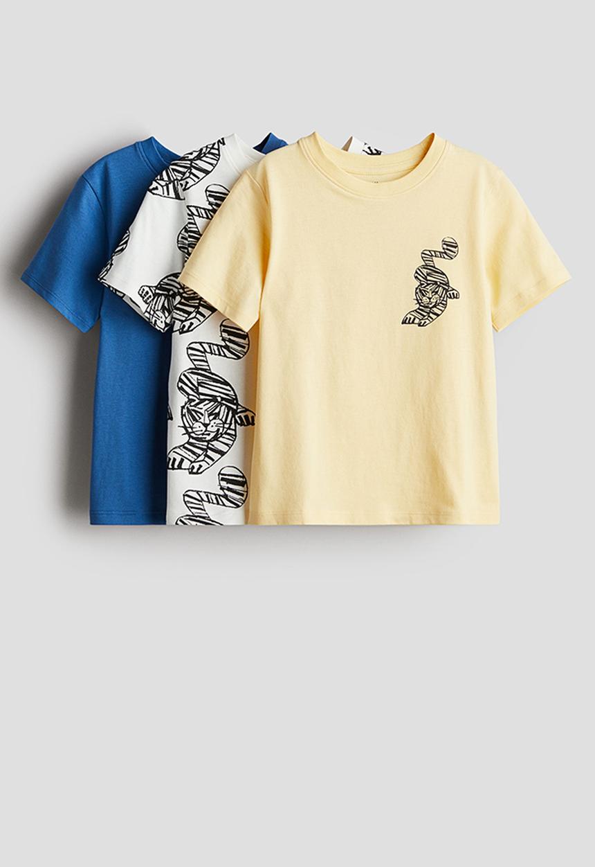 H&M - 3-pack cotton t-shirts - multi 