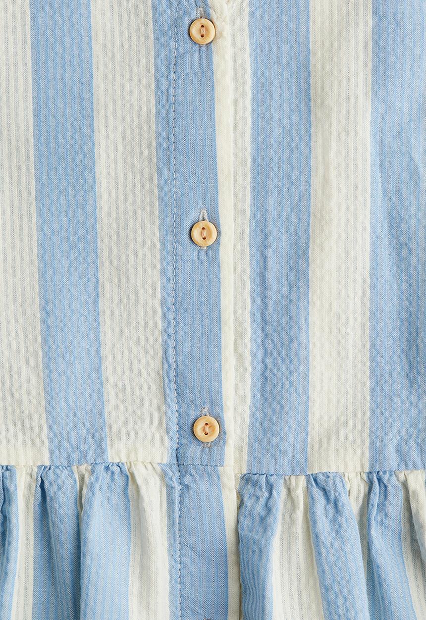 H&M - Cotton dress - cream & blue