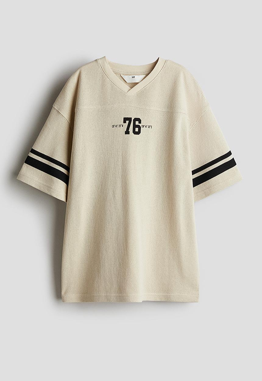 H&M - Loose-fit hockey shirt - light beige/76