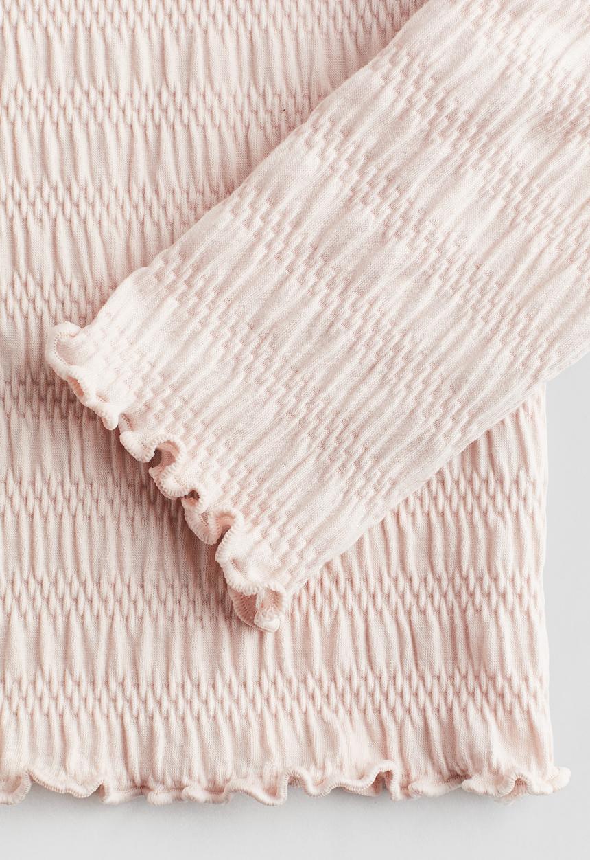 H&M - Smocked jersey top - light pink