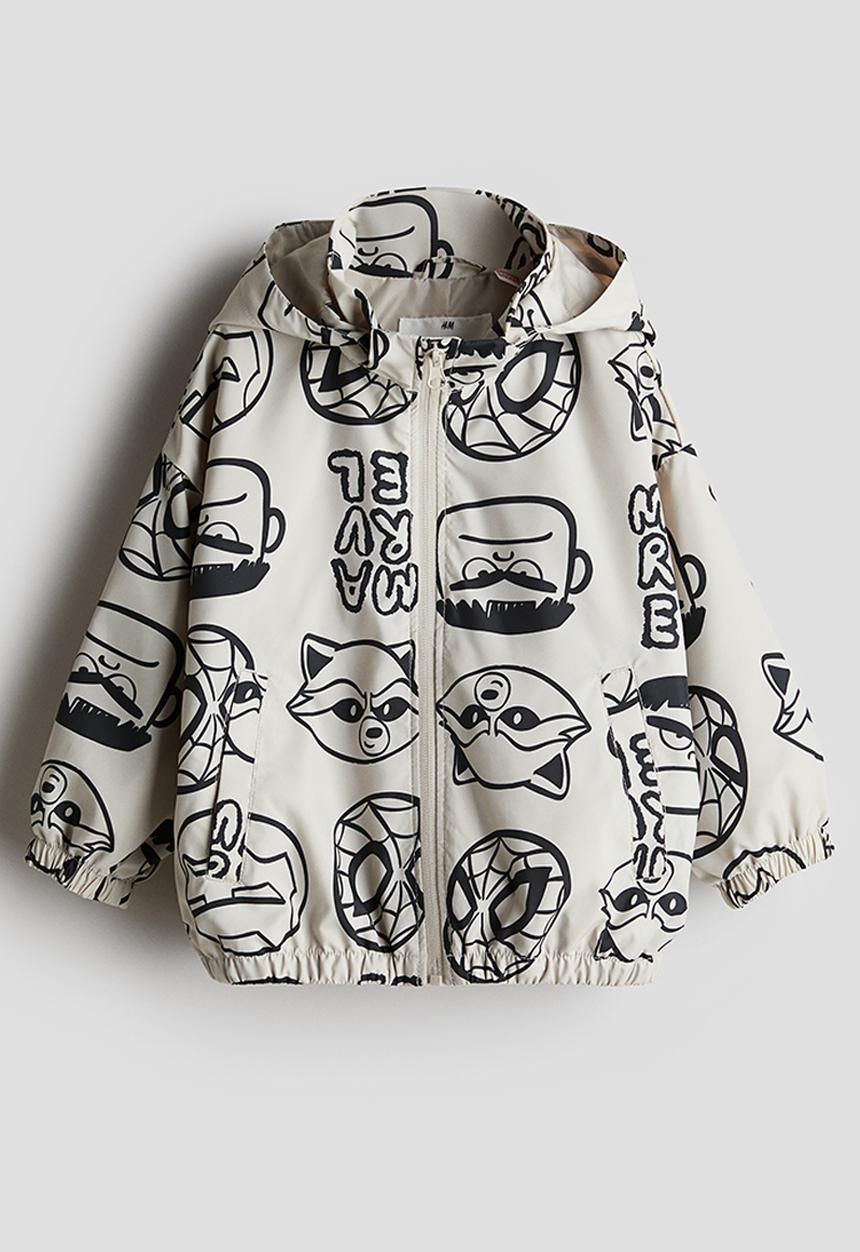 H&M - Printed windbreaker - cream marvel