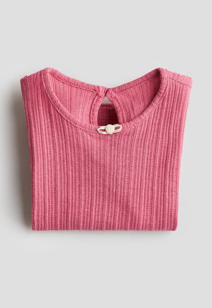 H&M - Textured jersey top - dark pink