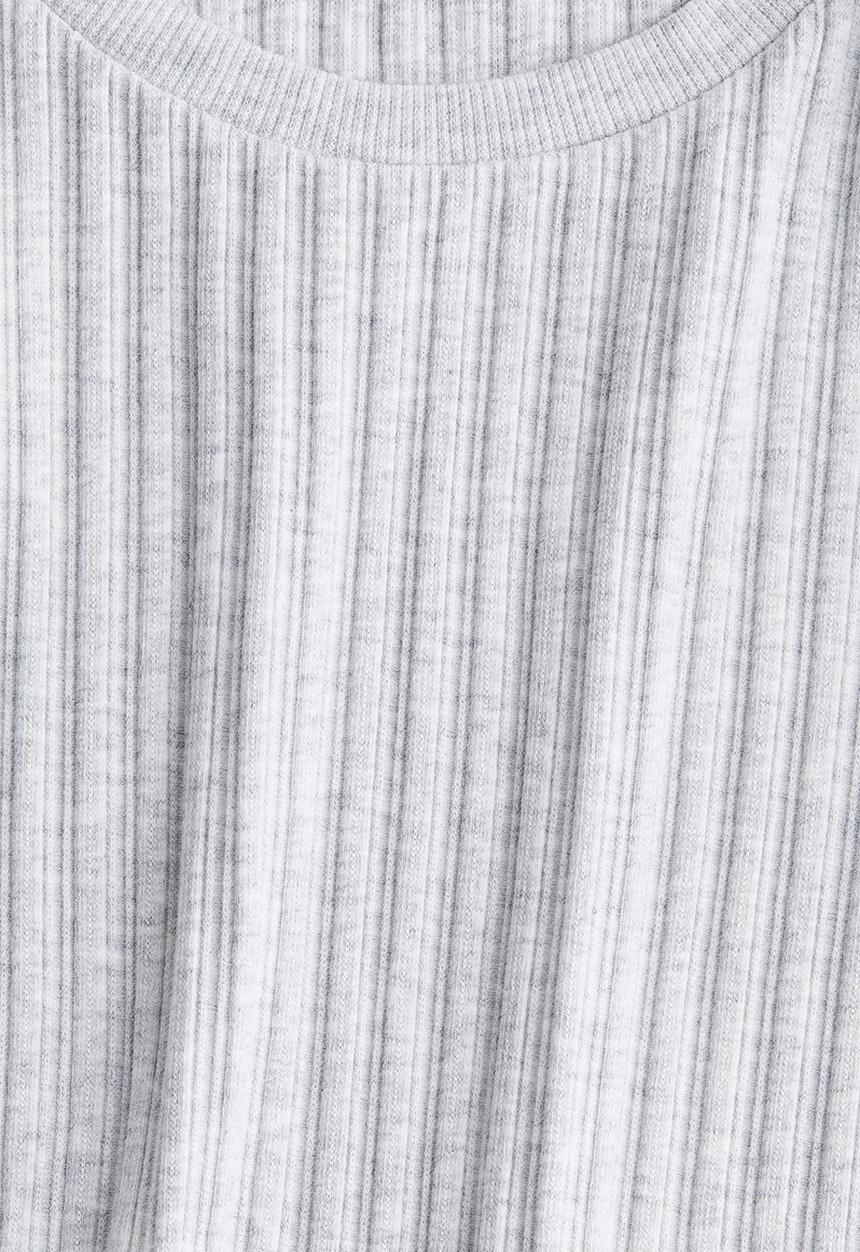 H&M - Ribbed cotton top - light grey