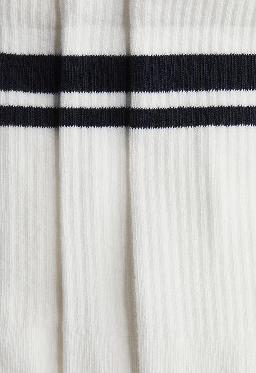 H&M - 5-pack socks - white/black striped
