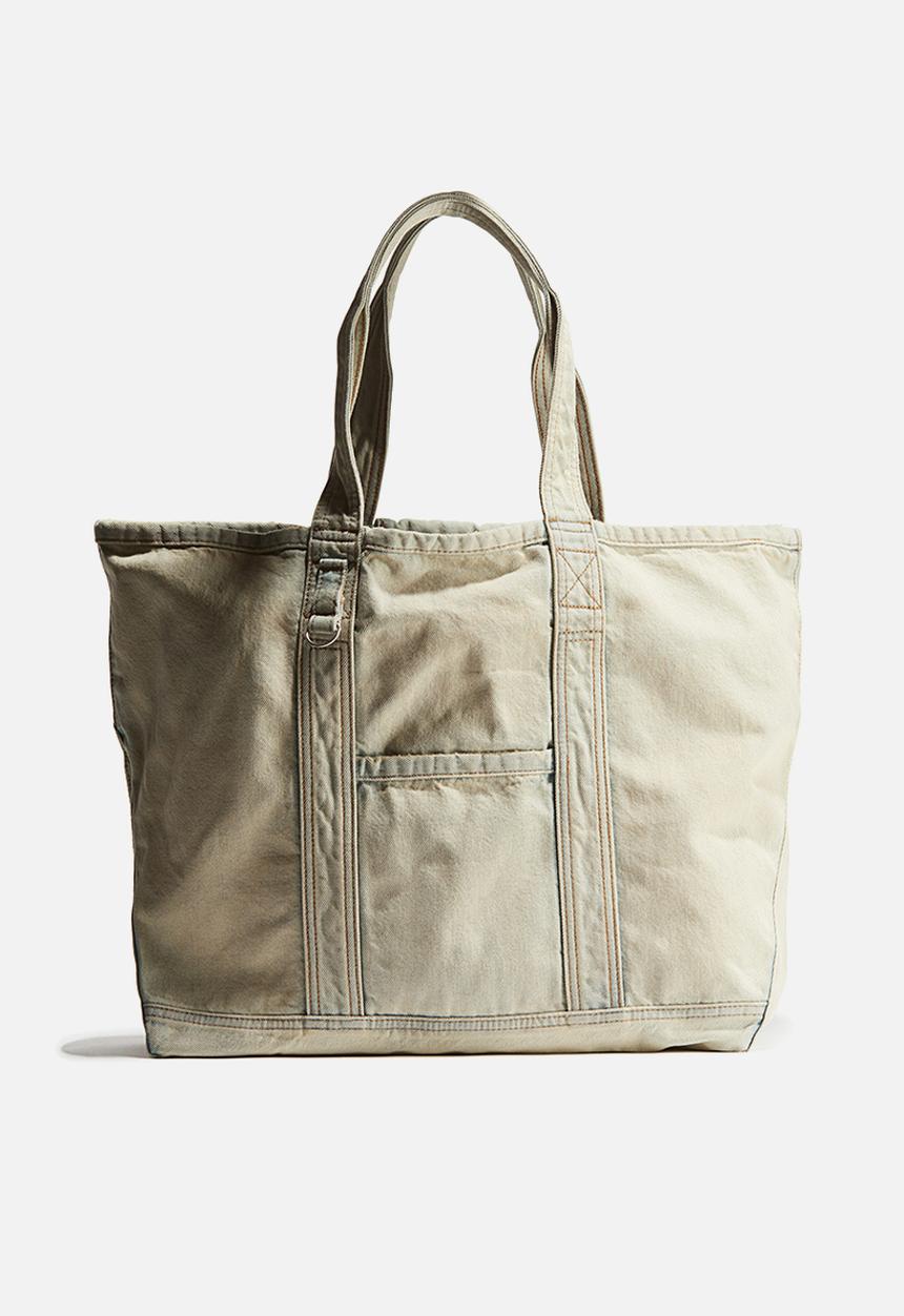H&M - Washed-look denim shopper - beige