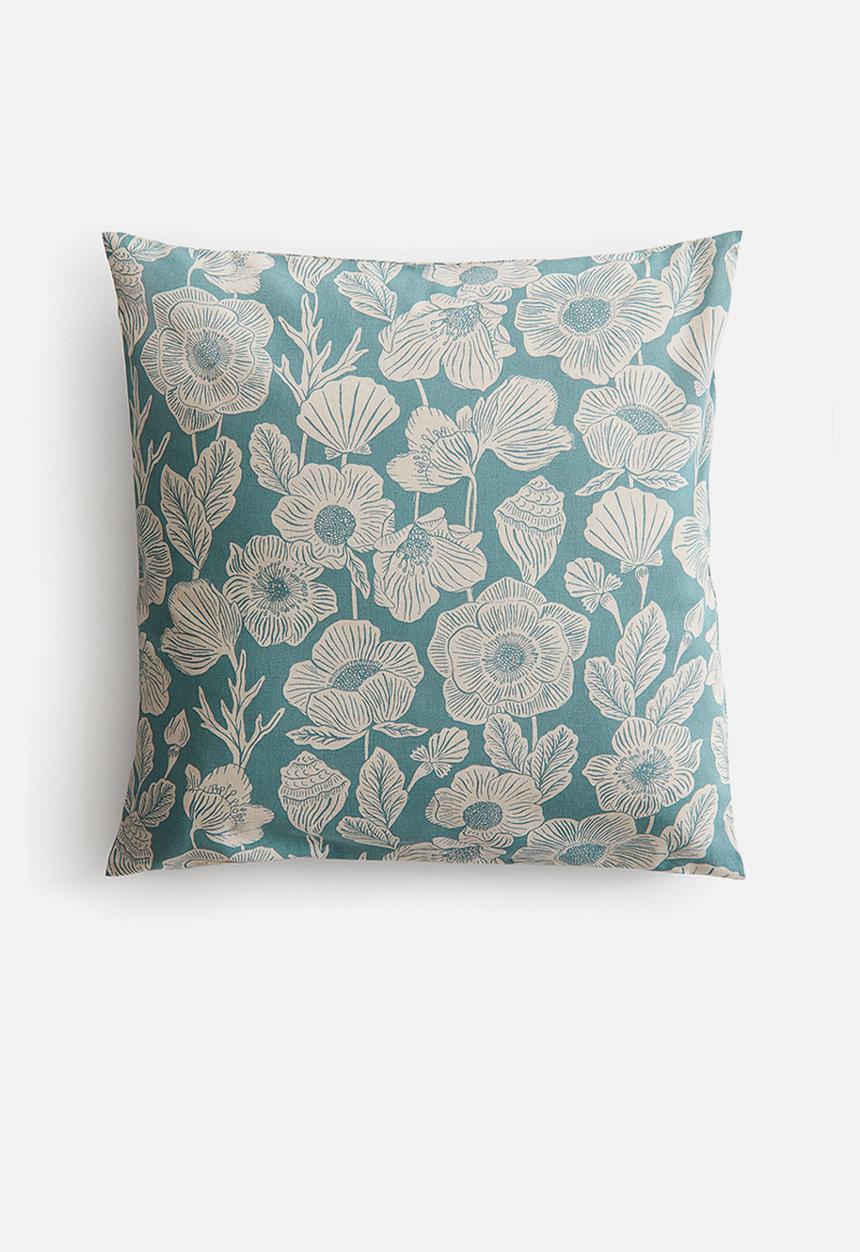 H&M - Patterned cushion cover - turquoise floral