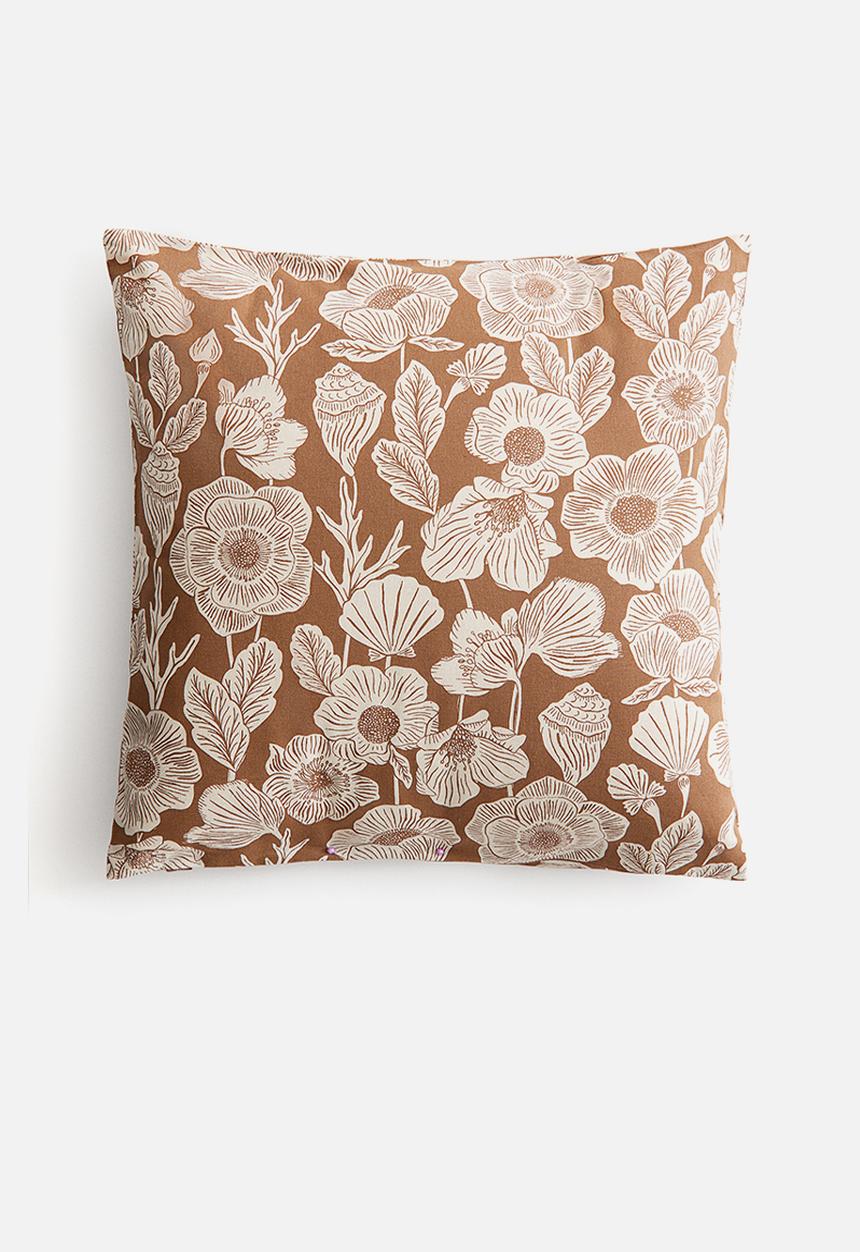 H&M - Patterned cushion cover - light brown floral