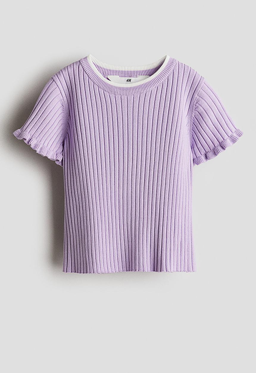 H&M - Rib-knit top - light purple