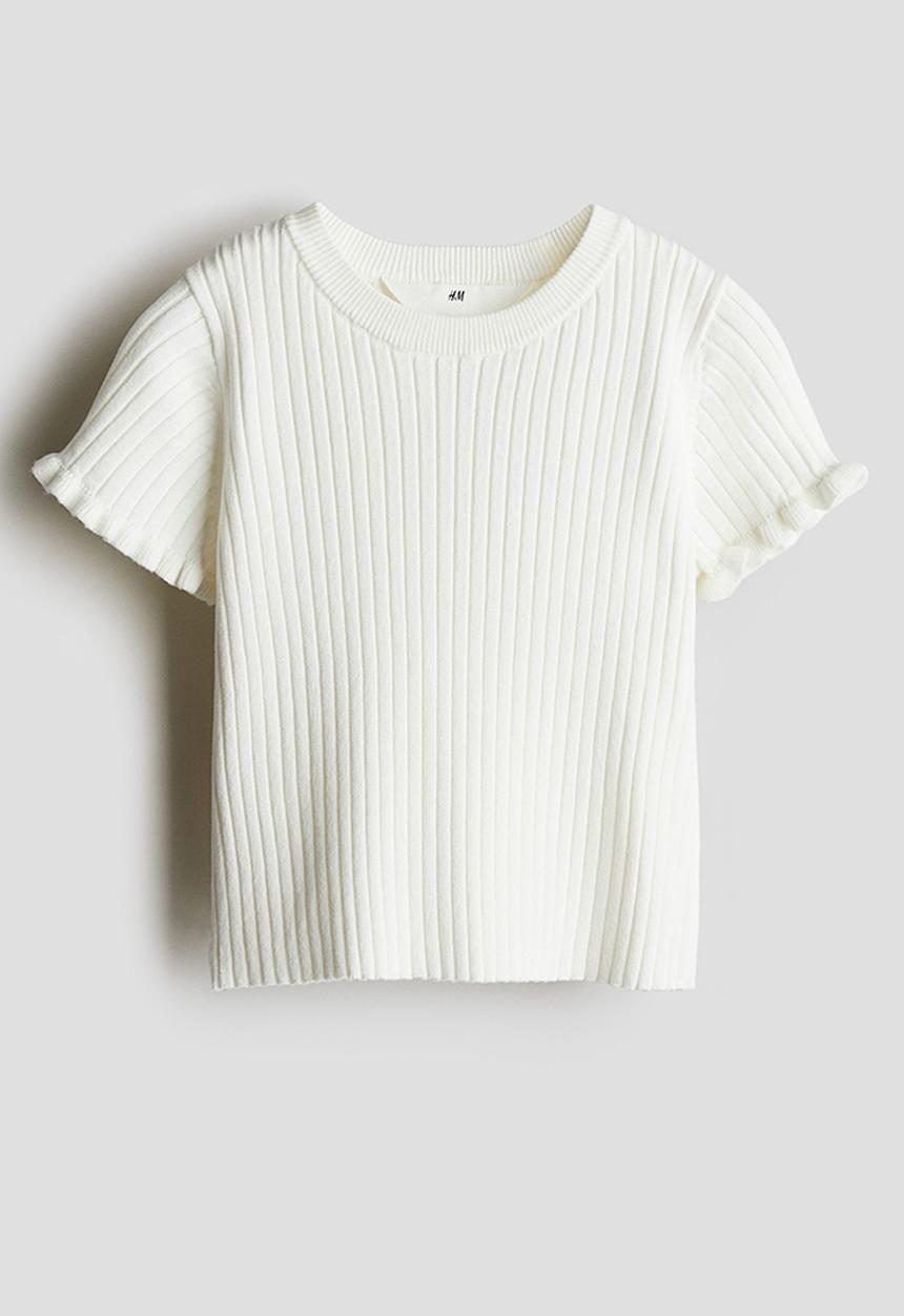 H&M - Rib-knit top - white