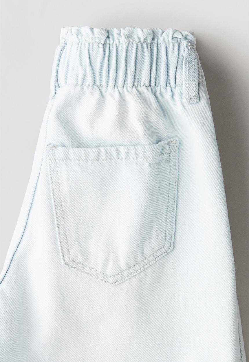 H&M - Wide leg paper bag jeans - light denim blue