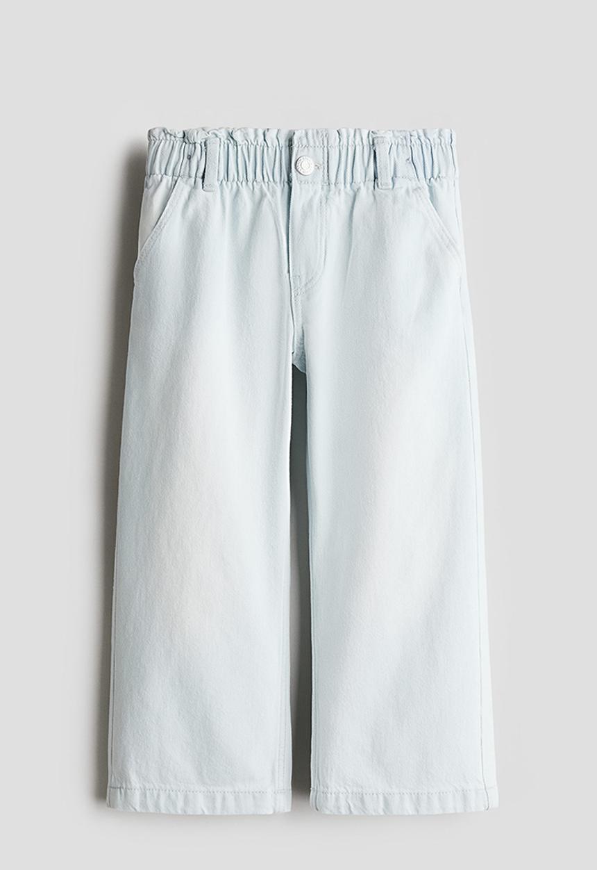 H&M - Wide leg paper bag jeans - light denim blue