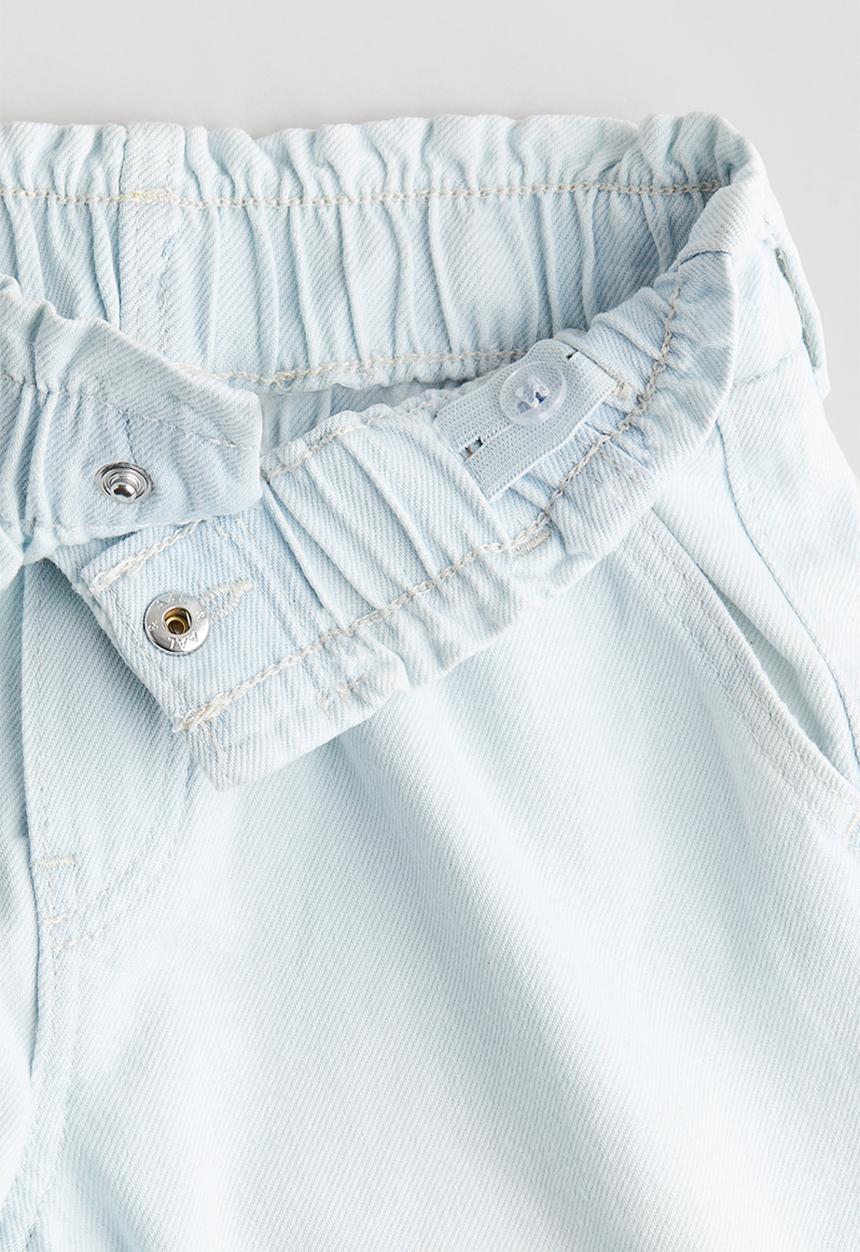 H&M - Wide leg paper bag jeans - light denim blue