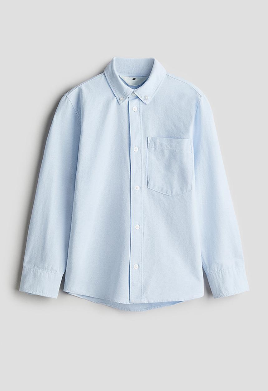 H&M - Button-down cotton shirt - light blue