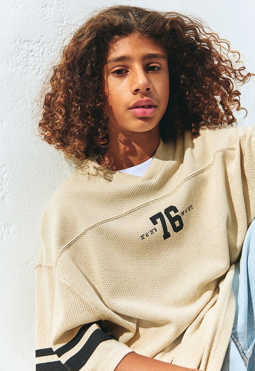 H&M - Loose-fit hockey shirt - light beige/76