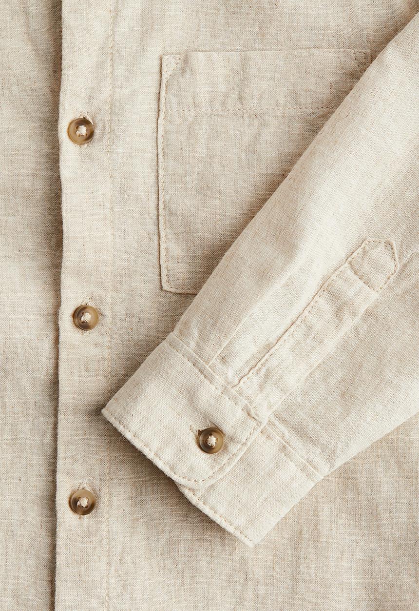 H&M - Linen-blend shirt - light beige