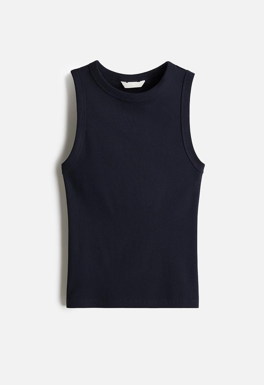 H&M - Ribbed vest top - navy blue