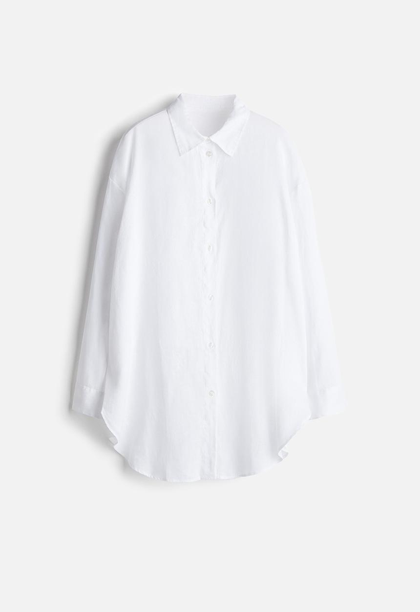 H&M - Linen beach shirt - white