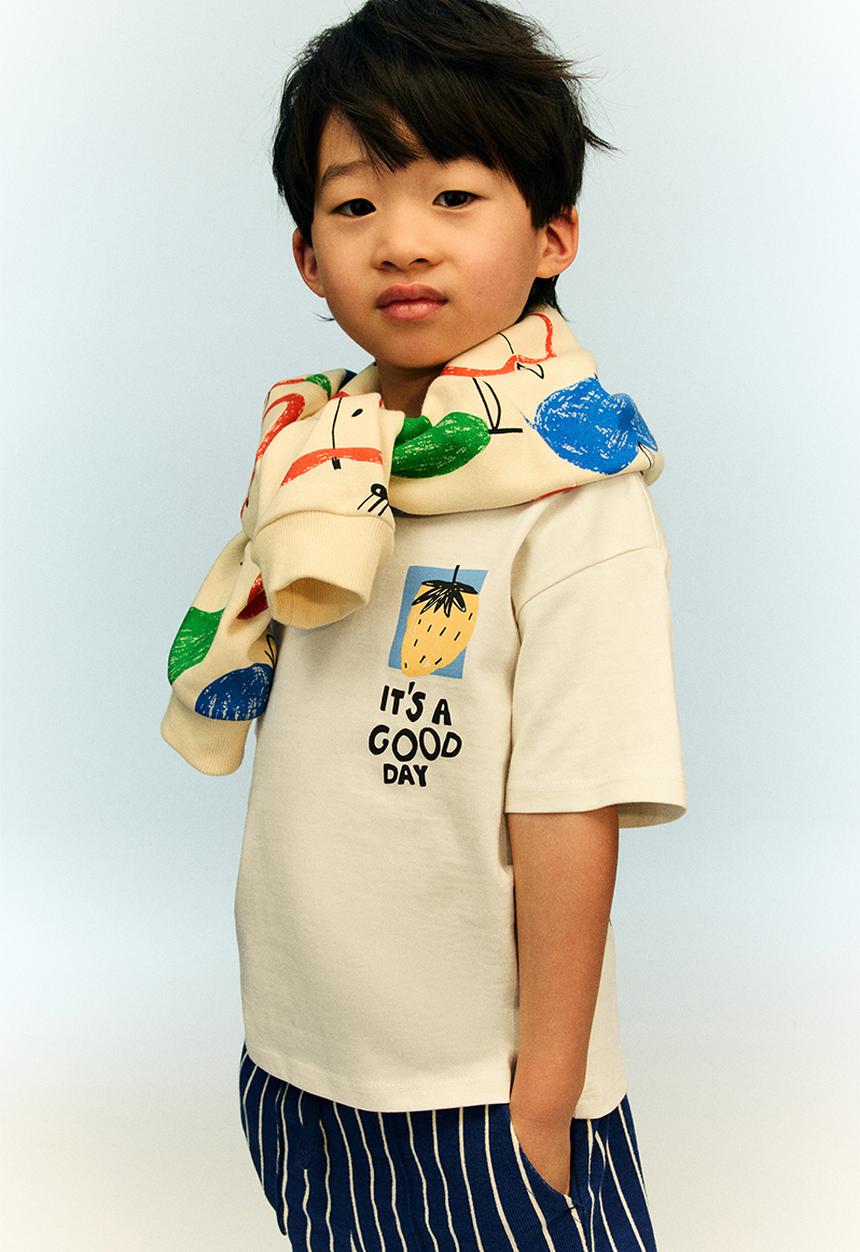 H&M - Printed t-shirt - cream it's a good day
