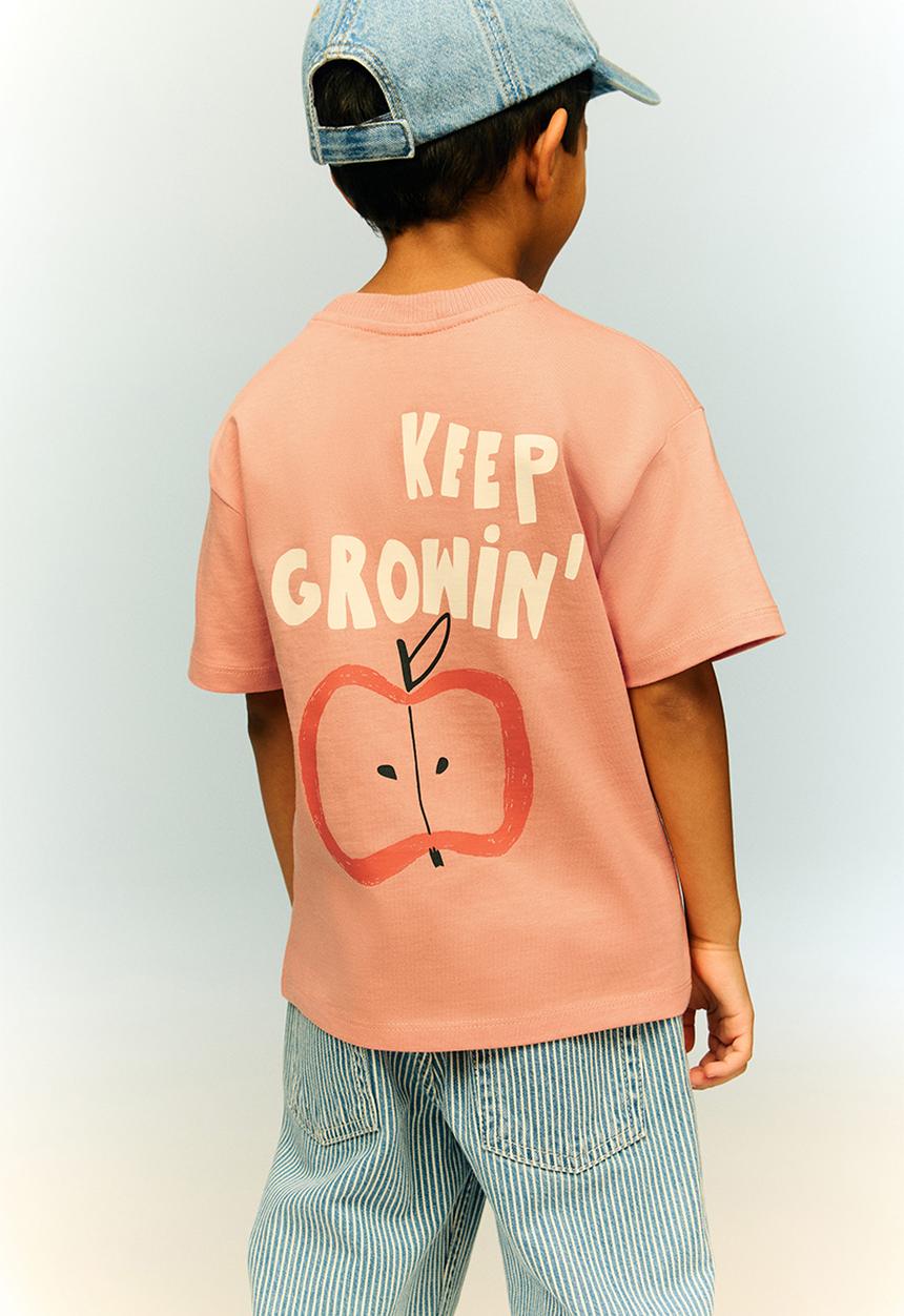 H&M - Printed t-shirt - dark peach apple