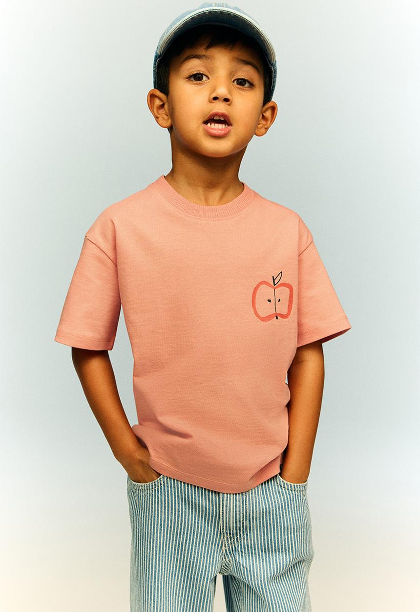 H&M - Printed t-shirt - dark peach apple