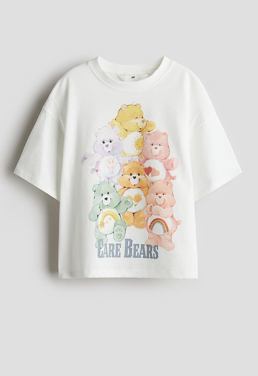 H&M - Printed cotton t-shirt - white care bears 