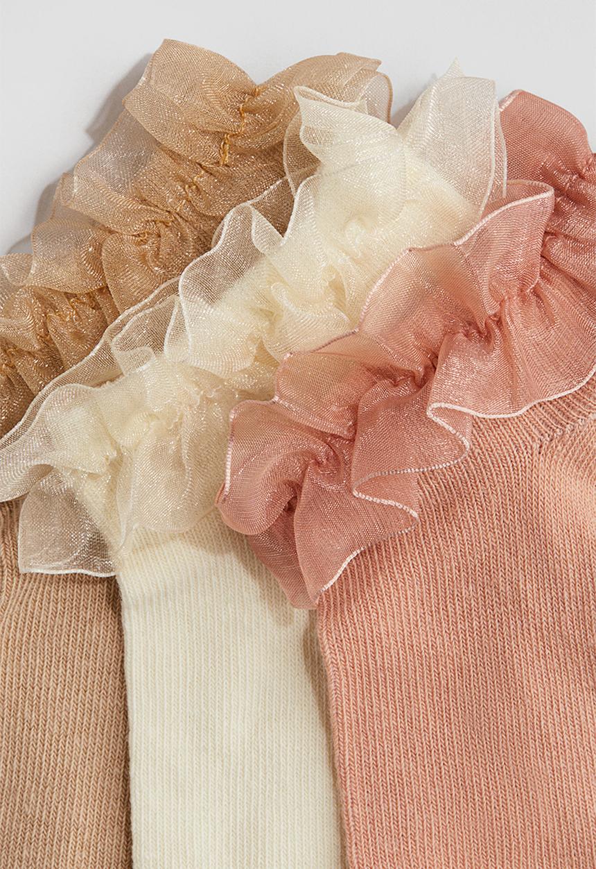 H&M - 7-Pack trainer socks - cream & dusty pink