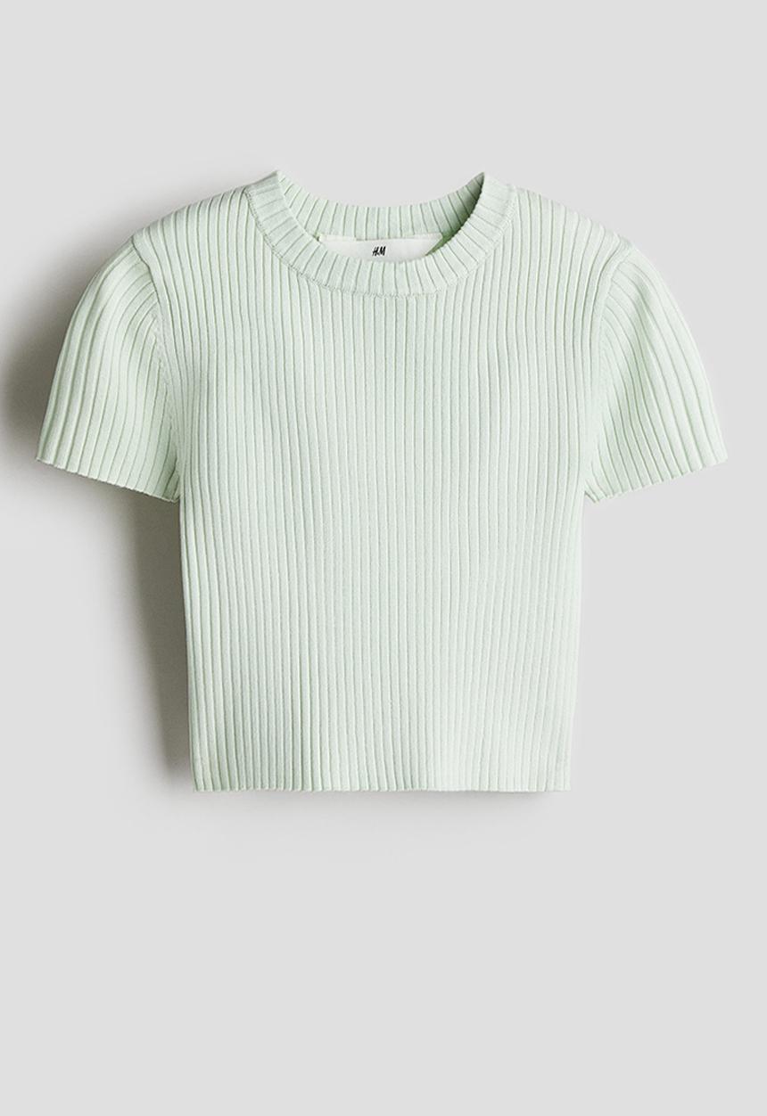 H&M - Rib-knit top - mint green