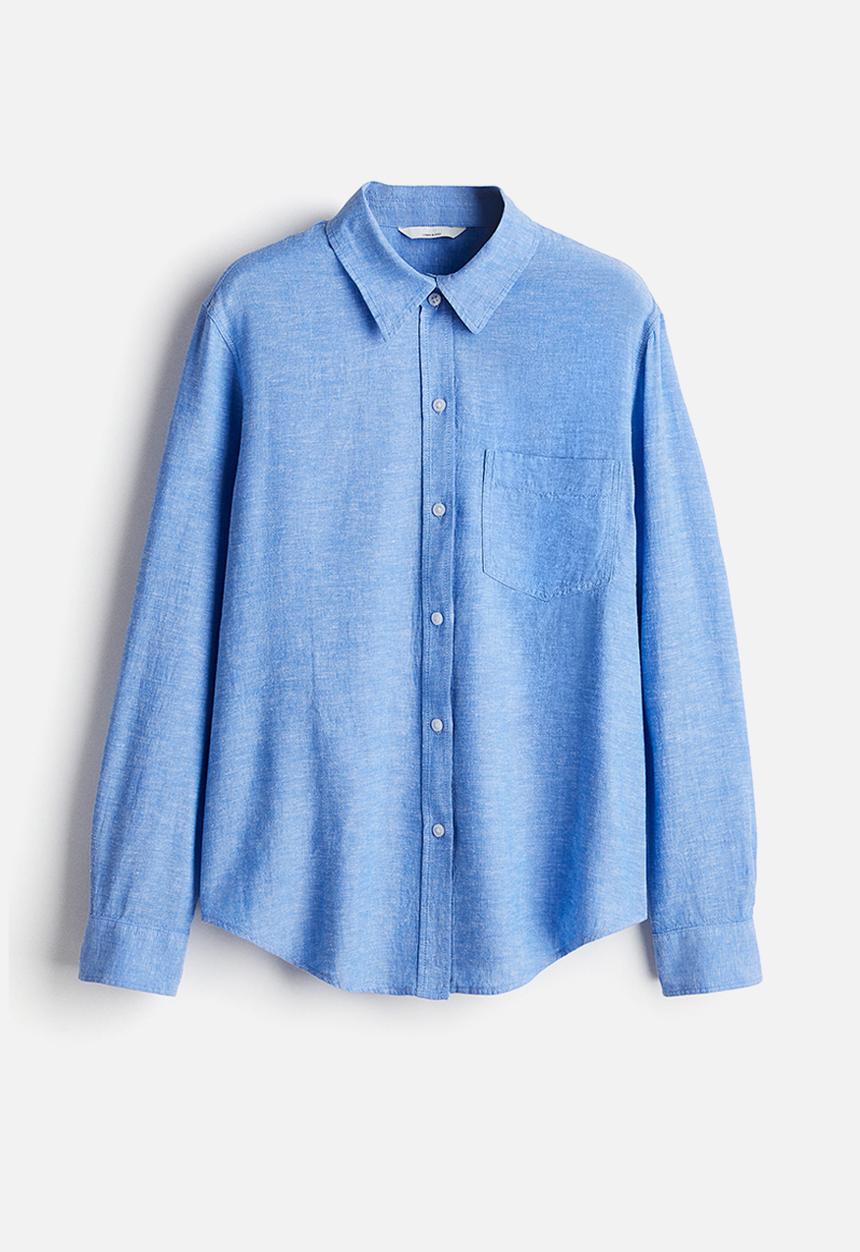 h&m blue dress shirt Amazon