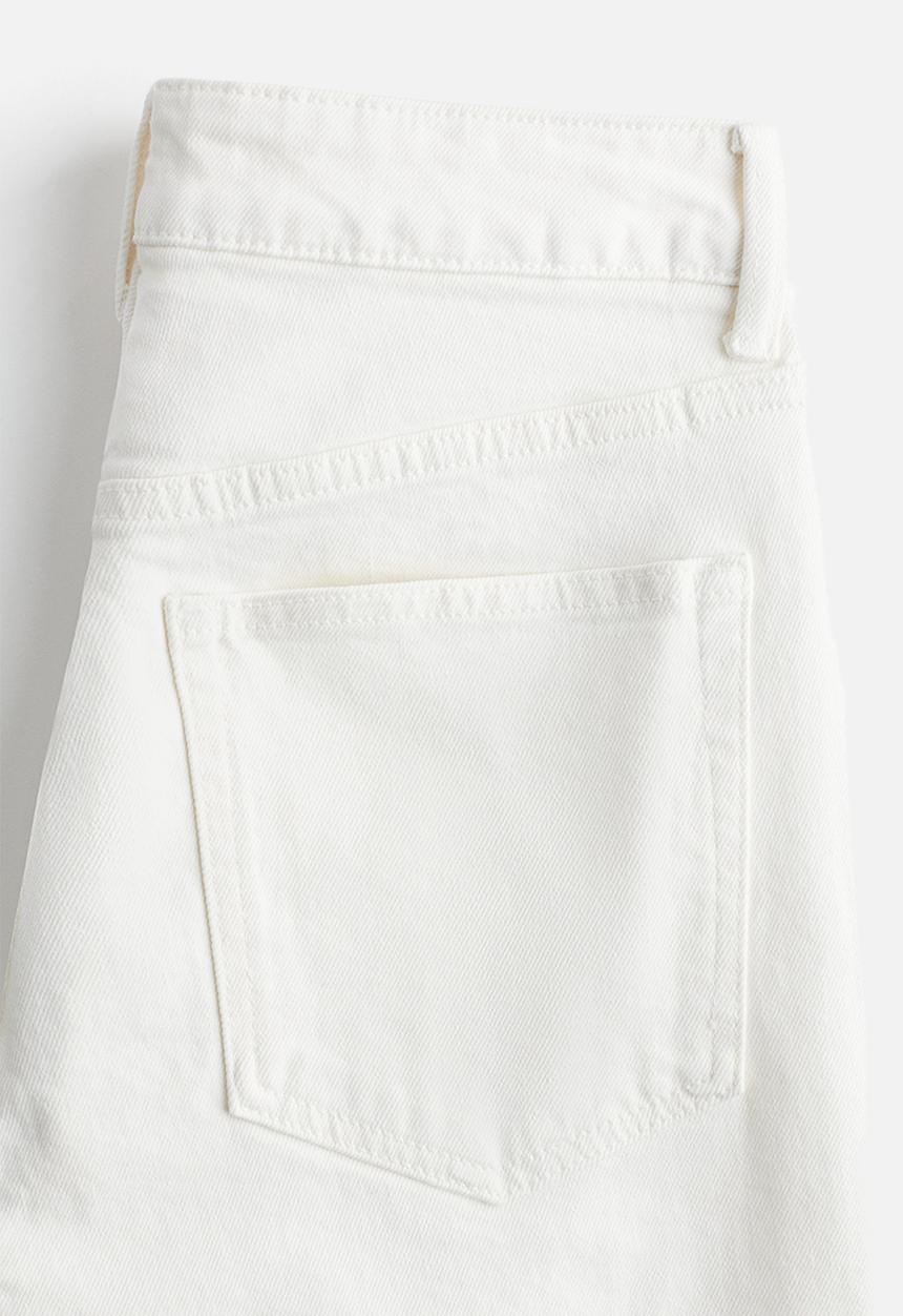 H&M - Slim straight high ankle jeans - white