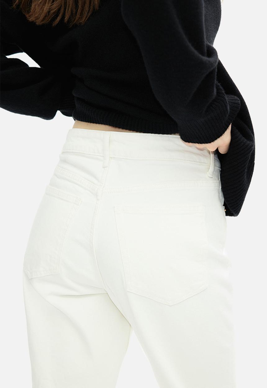H&M - Slim straight high ankle jeans - white