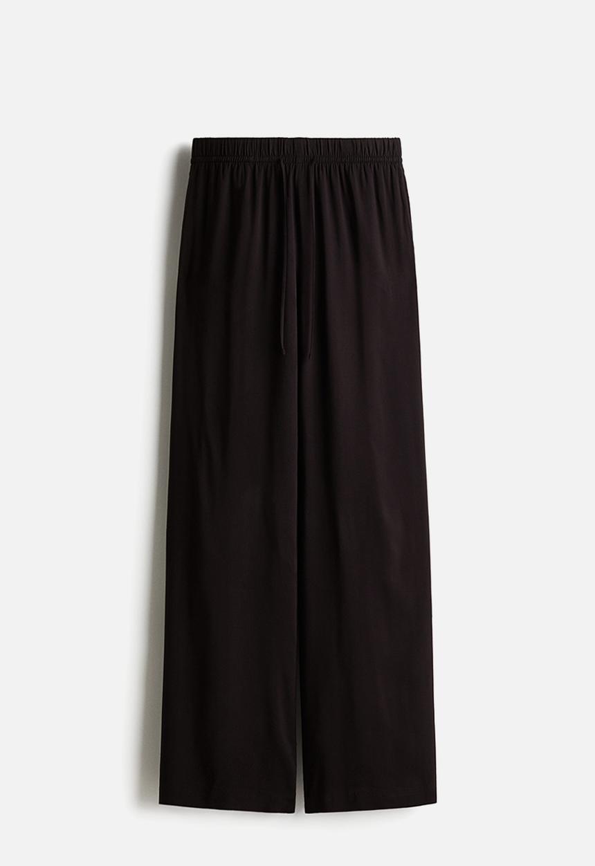 H&M - Wide pull-on trousers - black