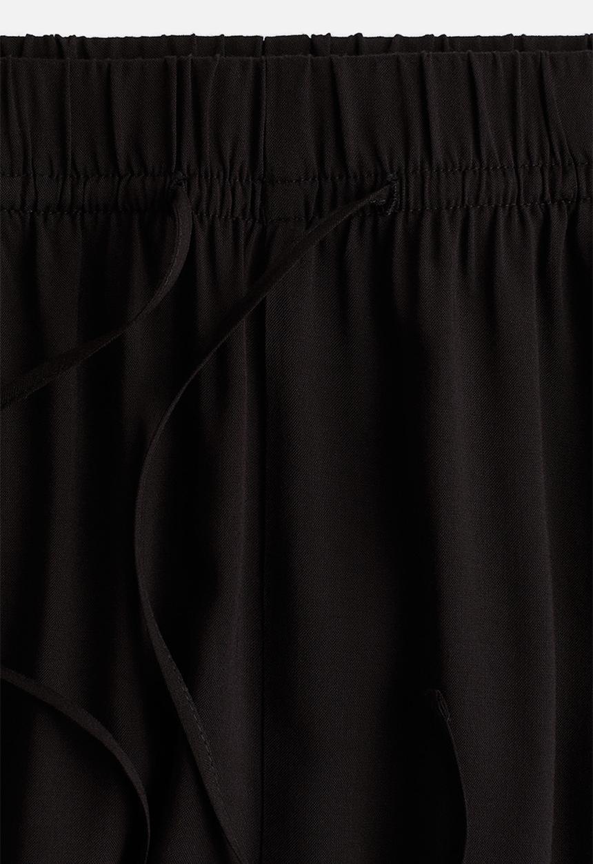 H&M - Wide pull-on trousers - black
