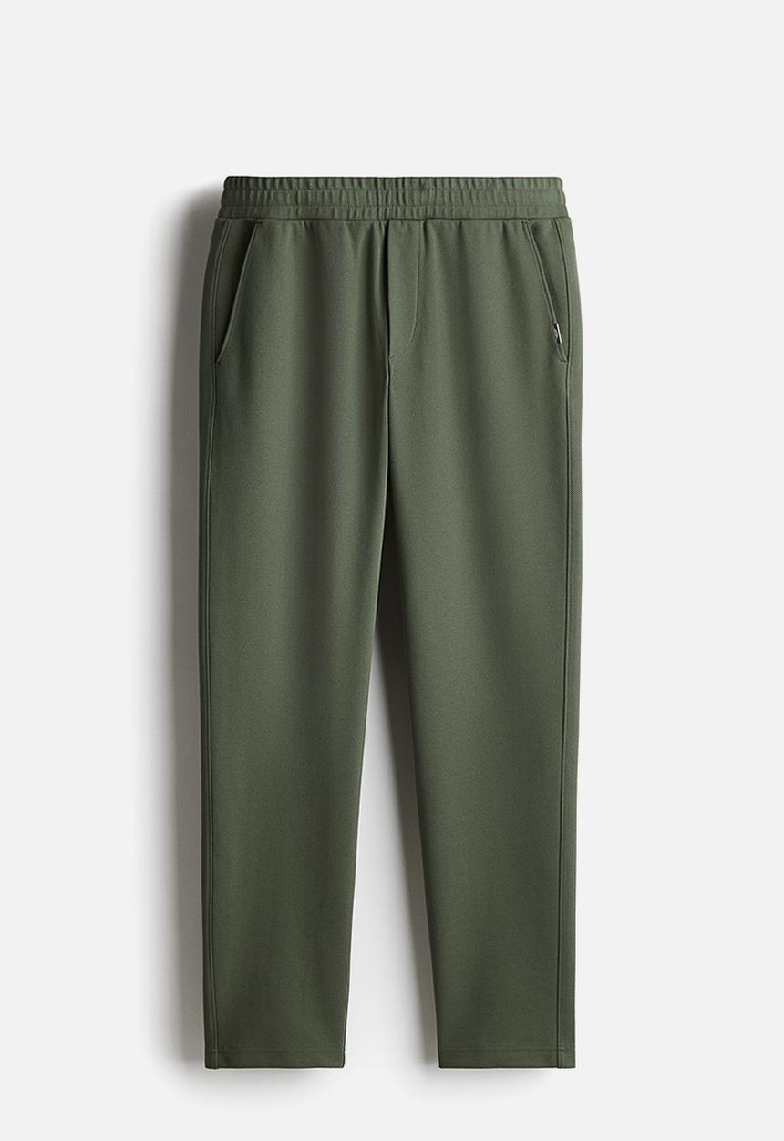 H&M - Slim fit twill joggers -  khaki green