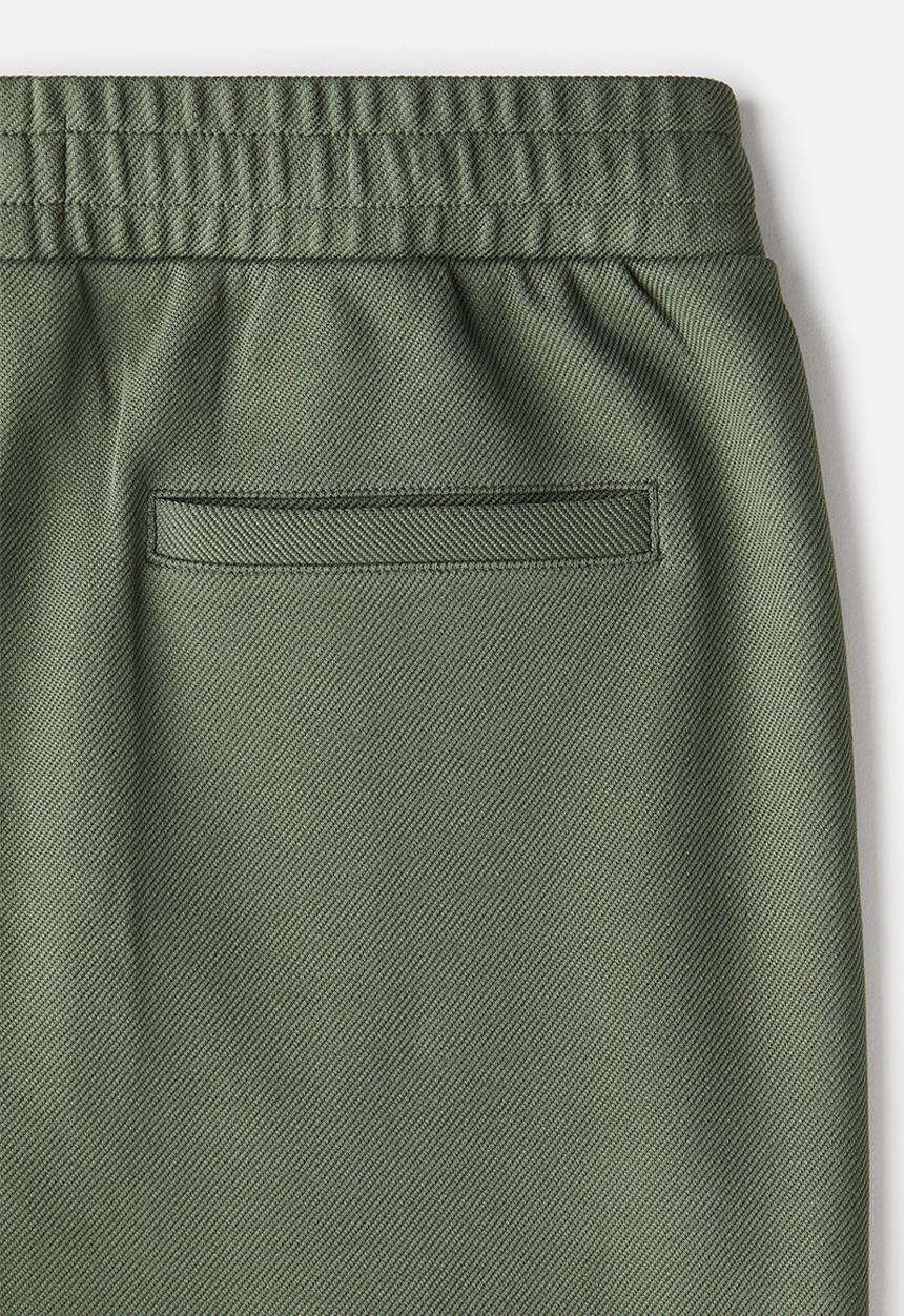 H&M - Slim fit twill joggers -  khaki green