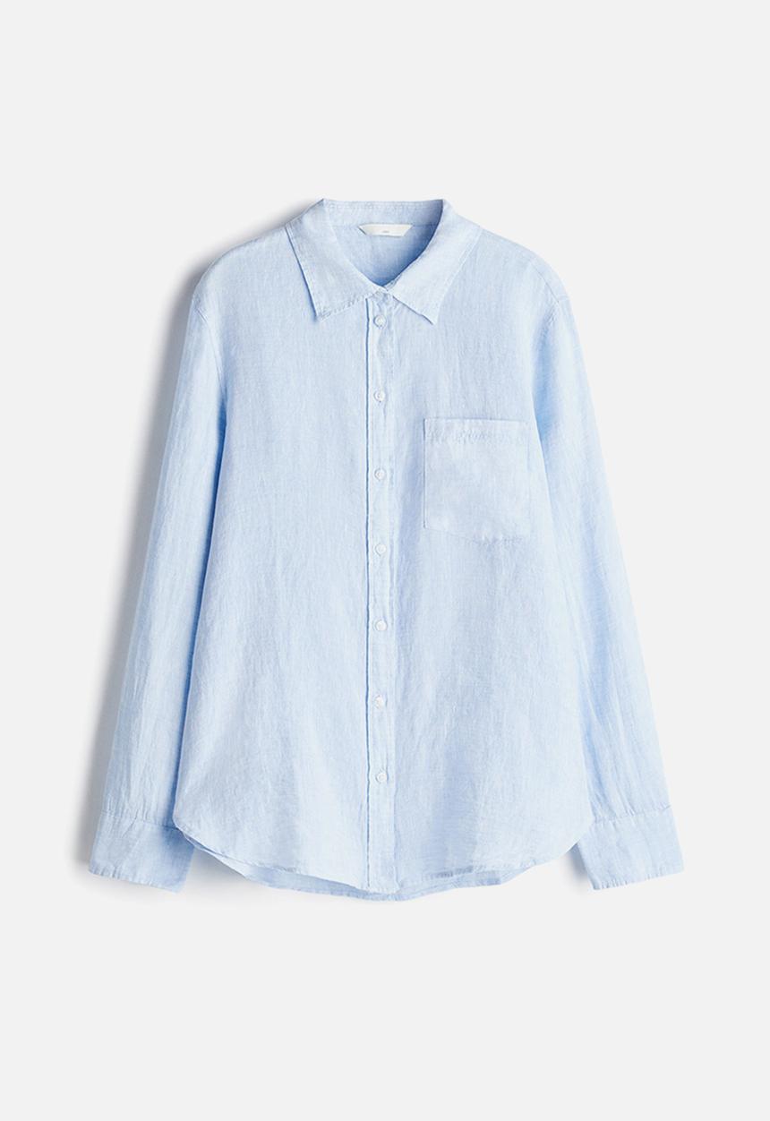 H&M - Linen shirt - light blue