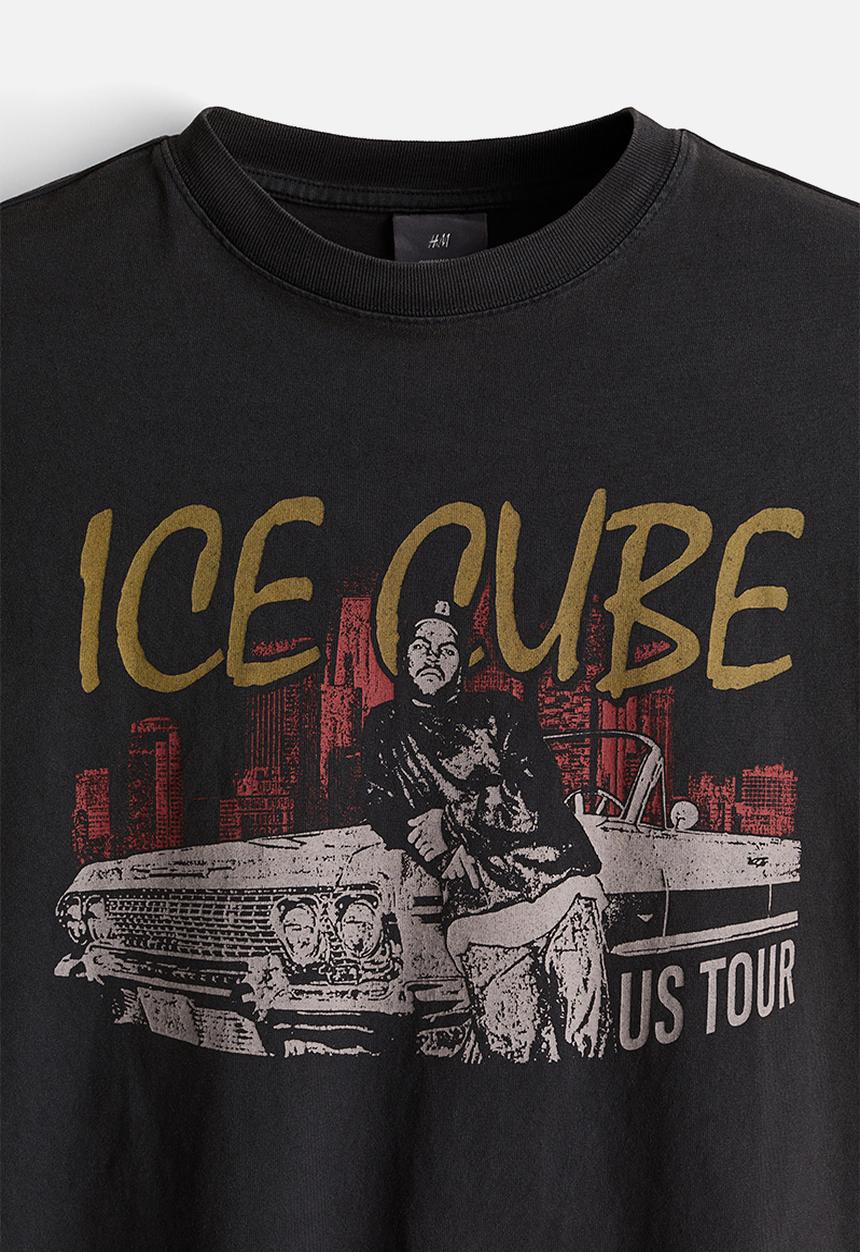 H&M - Oversized fit t-shirt - black/ice cube