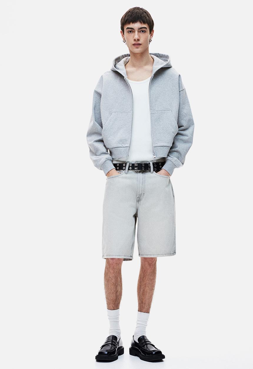 H&M - Relaxed denim shorts - grey