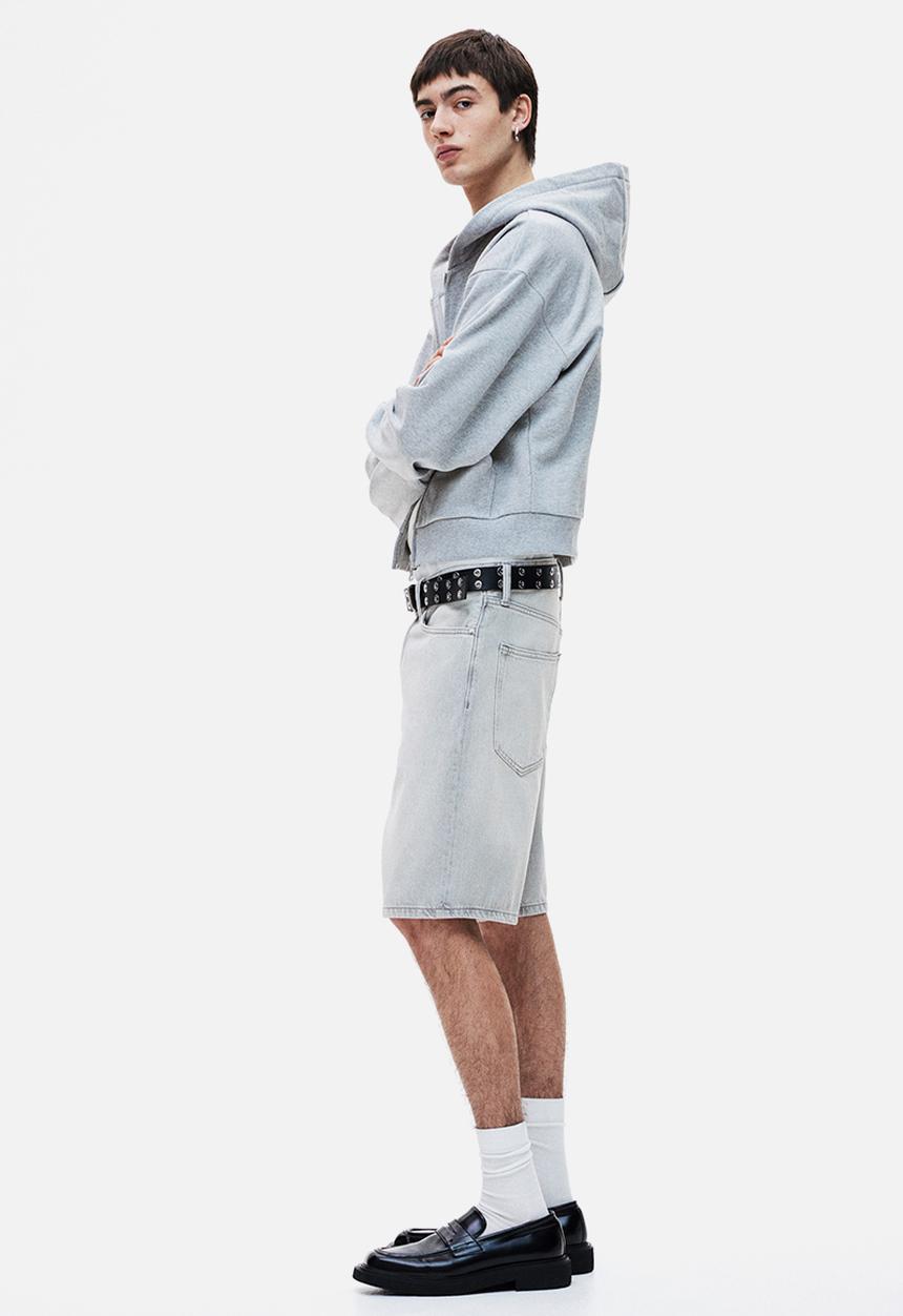 H&M - Relaxed denim shorts - grey