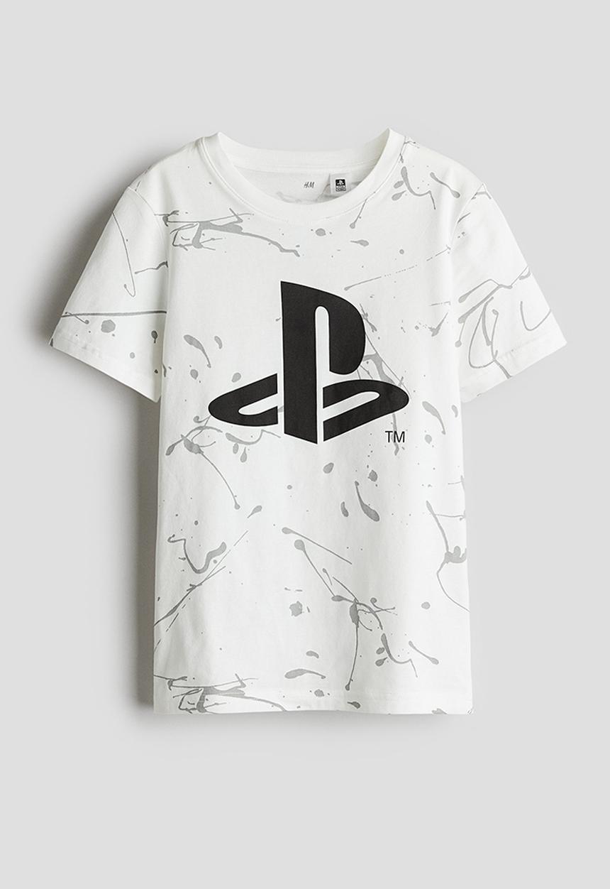 H&M - Printed t-shirt - white playstation