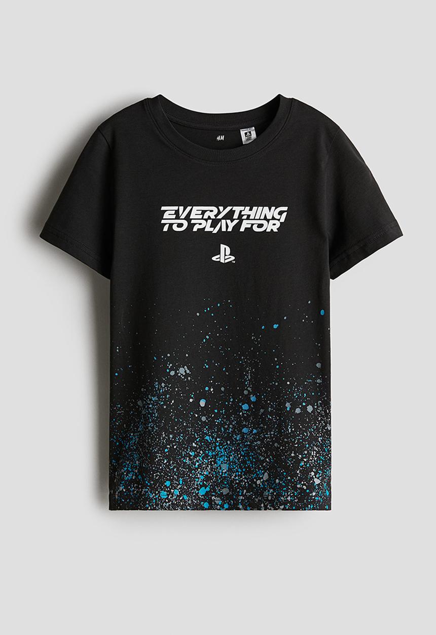 H&M - Printed t-shirt - black playstation