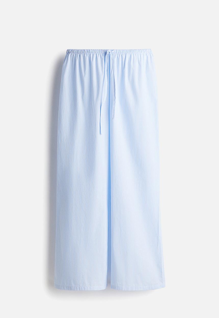 H&M - Cotton pyjama bottoms - light blue/white striped 