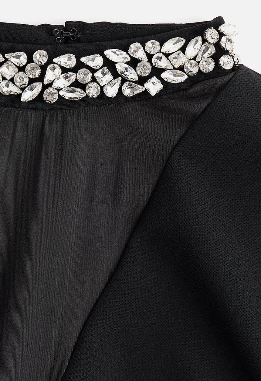 H&M - Rhinestone-embellished top - black