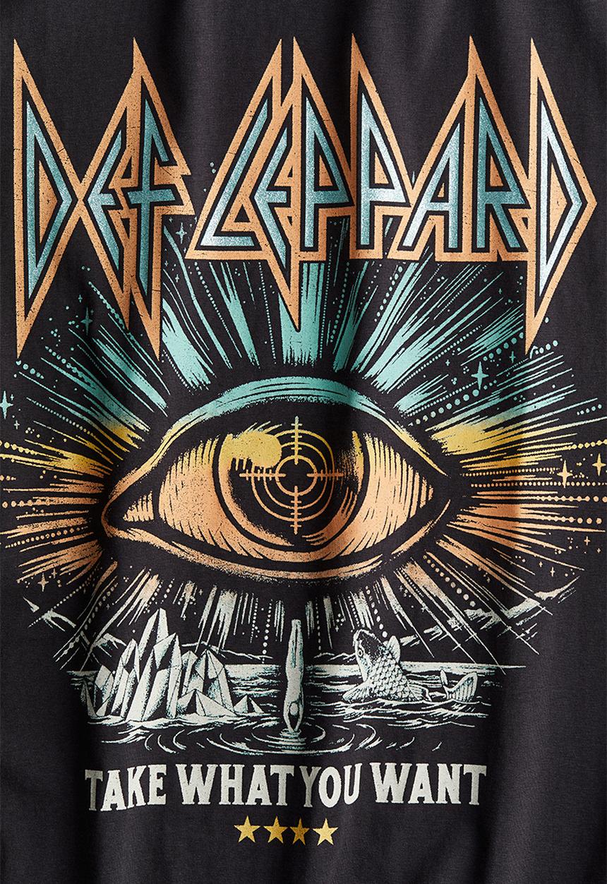 H&M - Oversized printed t-shirt - dark grey def leppard 